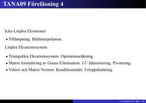 TANA09 Föreläsning 4