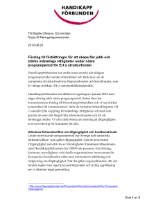 Skrivelse om EU:s strukturfonder till Birgitta Ohlsson, EU minister