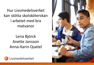 Hur Livsmedelsverket kan stötta skolsköterskan i arbetet med bra