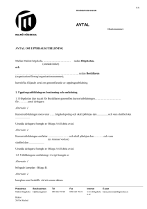 1(4) Diarienummer AVTAL OM UPPDRAGSUTBILDNING Mellan