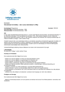 Omvårdnad vid ohälsa – den vuxna människan II, 30hp