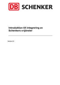 Introduktion till integrering av Schenkers e-tjänster
