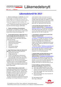 Läkemedelsnytt nr 2 - Landstinget i Kalmar län