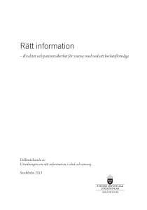 Rätt information - Kvalitet och patientsäkerhet för vuxna med nedsatt