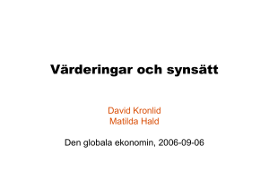 Värderingar och synsätt