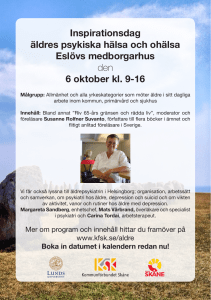Inspirationsdag äldres psykiska hälsa och ohälsa Eslövs