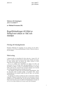 Regelförändringar till följd av förbud mot utkast av fisk och skaldjur