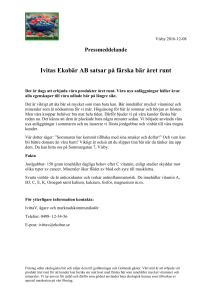 Pressmeddelande Ivitas Ekobär AB satsar på