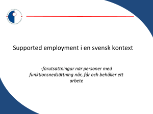 Supported employment i en svensk kontext