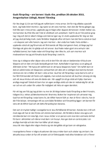 Guds försprång – om barnen i Guds rike, predikan 20 oktober 2013