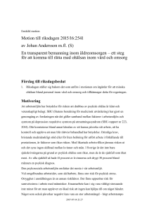 201516S3075 En transparant bemanning inom äldreomsorgen ett