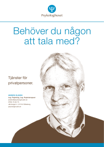 Behöver du någon att tala med? - Psykologhuset