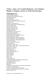 Lista på teater-, dans- och musikinstitutioner som fanns med i