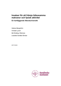 Insatser för att främja hälsosamma matvanor och fysisk aktivitet