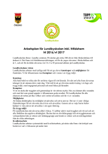 Arbetsplan för Lundbyskolan inkl. fritidshem ht 2016/vt 2017