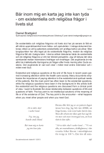 om existentiella och religiösa frågor i livets slut