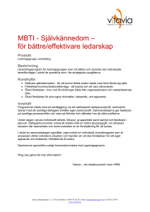 MBTI - Självkännedom – för bättre/effektivare ledarskap