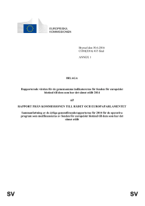I. Gemensamma inputindikatorer (operativa program av typ I och II