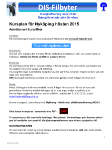 Kursplan för Nyköping hösten 2015 - DIS