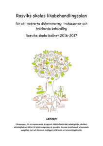 för att motverka diskriminering, trakasserier och kränkande behandling