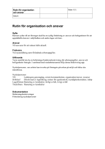 Rutin för organisation och ansvar