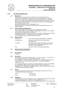 Livsmedel - Färsk frukt och grönsaker Adm Föreskrifter