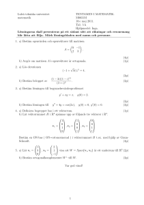 Lule˚a tekniska universitet TENTAMEN I MATEMATIK