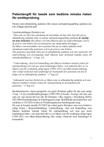 Patientavgift för besök som bedöms minska risken för