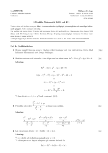 Lösningar - math.chalmers.se