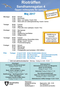 RIO-träffens program, maj 2017