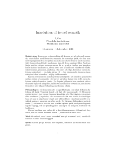 Introduktion till formell semantik