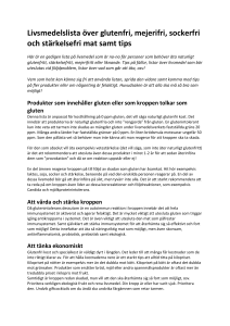 Livsmedelslista över glutenfri, mejerifri, sockerfri