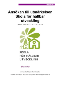 Blåsmarks förskola ansökan till Skola för hållbar utveckling,
