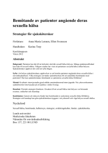 Bemötande av patienter angående deras sexuella hälsa