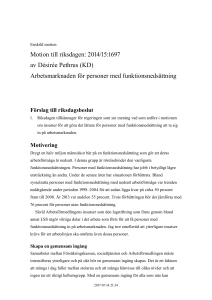 Arbetsmarknaden för personer med funktionsnedsättning