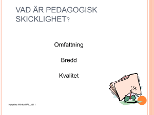 Pedagogisk skicklighet Fil - TFE