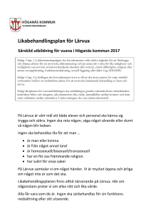 Likabehandlingsplan för Lärvux