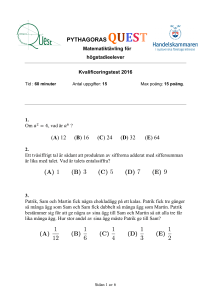 Kvaluppg 2016 sv - Pythagoras Quest