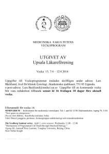The Svedberg Seminar series