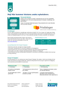 Hej! Här kommer höstens andra nyhetsbrev.