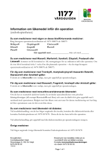 Information om läkemedel inför din operation (endoskopienheten)
