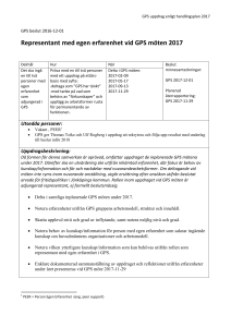Representant med egen erfarenhet vid GPS möten 2017