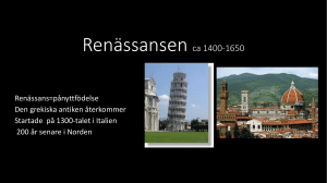 Renässansen ca 1300-1650