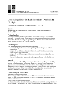 Patristik I - Newmaninstitutet