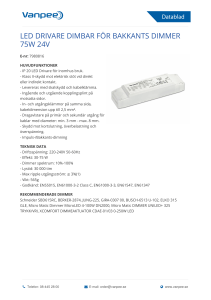 LED DRIVARE DIMBAR FÖR BAKKANTS DIMMER 75W 24V
