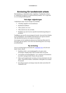 Anvisning för tandtekniskt arbete