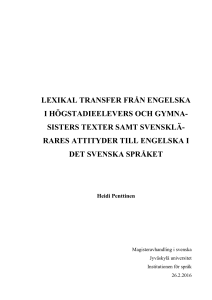 rares attityder till engelska i de - JyX