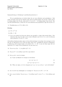 Uppsala Universitet Matematiska institutionen Isac Hedén Algebra I