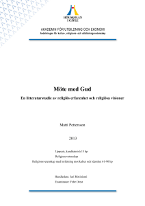 En litteraturstudie av religiös erfarenhet och religiösa visioner