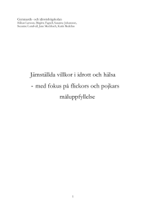 Rapport "Jämställda villkor i idrott och hälsa..." GIH